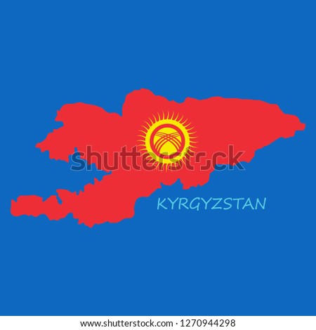flag map of Kyrgystan