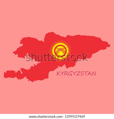 flag map of Kyrgystan