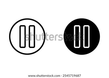 Pause Icon Design Vector Template Illustration on white background