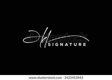 HD initials Handwriting signature logo. HD Hand drawn Calligraphy lettering Vector. HD letter real estate, beauty, photography letter logo design.