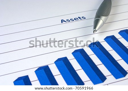 Financial management graphs in a corporate blue color