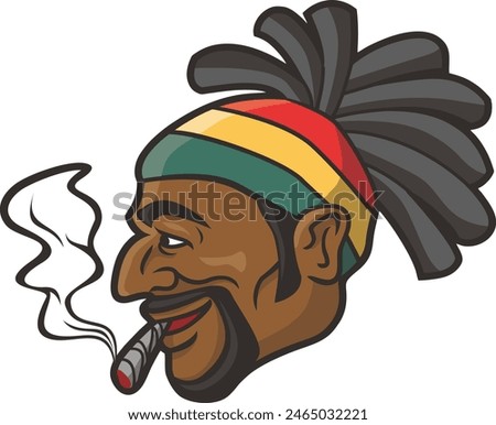 Similar – Image, Stock Photo Adult man smoking cannabis joint