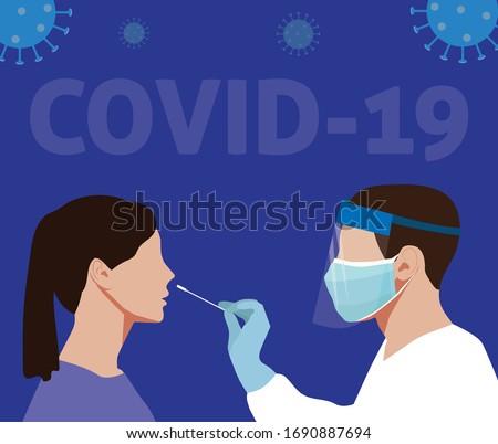 Coronavirus Covid-19 testing carried out by a medical professional, worker, doctor, or nurse. Patient receiving a Corona test.  Photo stock © 