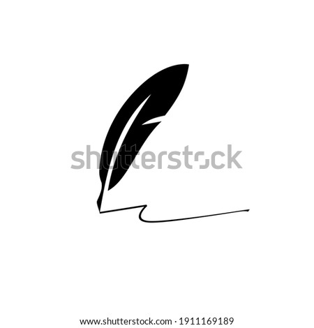 Feather Pen Simple Logo Symbol