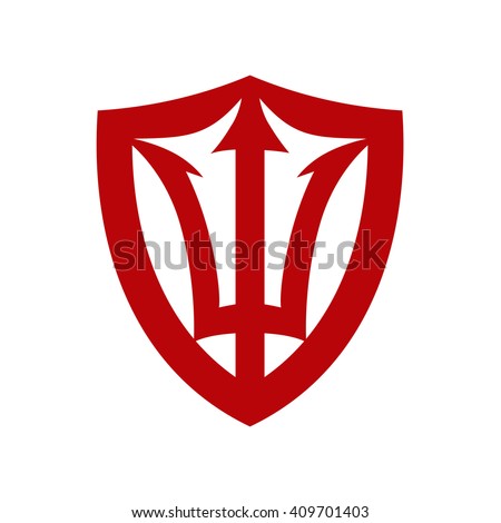 Trident And Shield Logo Stock Vector 409701403 : Shutterstock