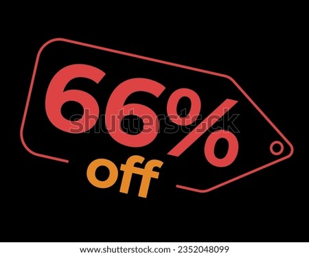 66 %off. Sale and discount labels. Discount price icon. %Off. percent sales. Vector Illustration. Image for sale, image for promotion. Limited Special offert