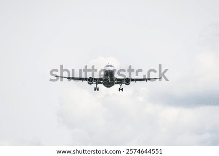 Similar – Foto Bild Flugzeug im Landeanflug auf Flughafen