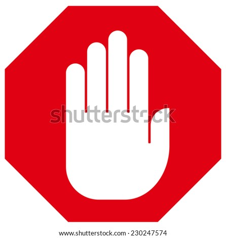 Stop hand sign