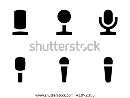 Vector set of the microphone icon. Nothing superfluous, only the essence.