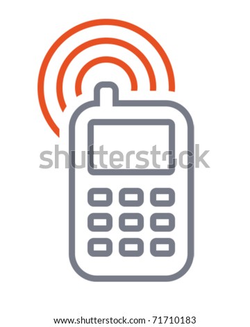 Mobile phone. Icon is aligned according to the pixel grid. It means that the image is prepared to use in small-sizes. It's specifically for the Web.