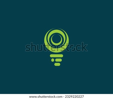 Spiral Green Energy Bulb Logo design template