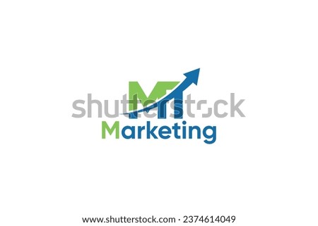 M T Letter And Arrow Digital Marketing Logo Vector Template