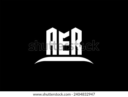 AER letter logo design on creative BLACK background.