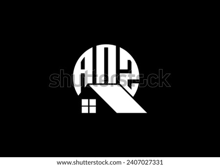 Real Estate Letter ANZ Monogram Vector Logo.Home Or Building Shape ANZ Logo