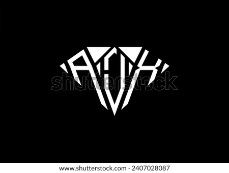 Modern letter A J X diamond shape logo And initial monogram A J X letter logo vector template