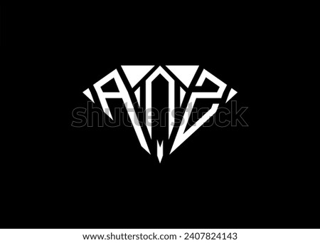 Modern letter A N Z diamond shape logo And initial monogram A N Z letter logo vector template