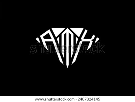 Modern letter A M X diamond shape logo And initial monogram A MX letter logo vector template