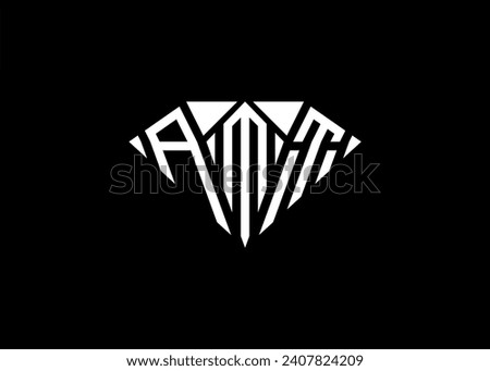 Modern letter A M T diamond shape logo And initial monogram A M T letter logo vector template