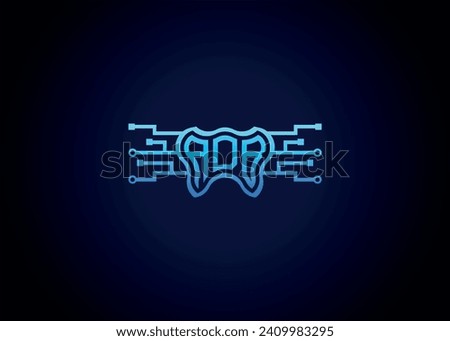 Letter ADB Modern Technology Vector Monogram Dental care shape Logo