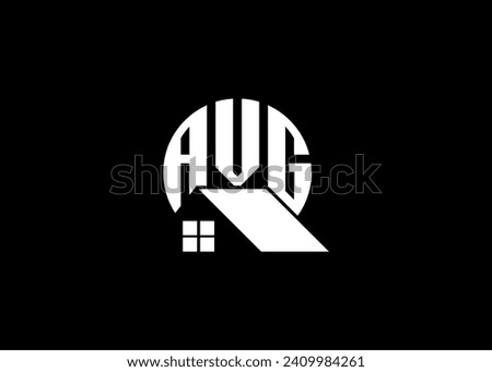 Real Estate Letter AVG Monogram Vector Logo.Home Or Building Shape AVG Logo