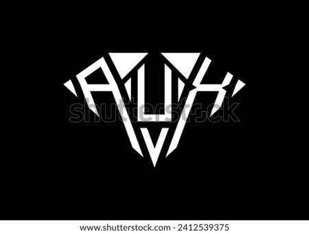 Modern letter A U X diamond shape logo And initial monogram A U X letter logo vector template