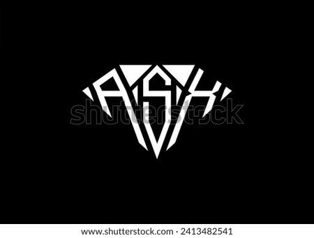 Modern letter A S X diamond shape logo And initial monogram A S X letter logo vector template.