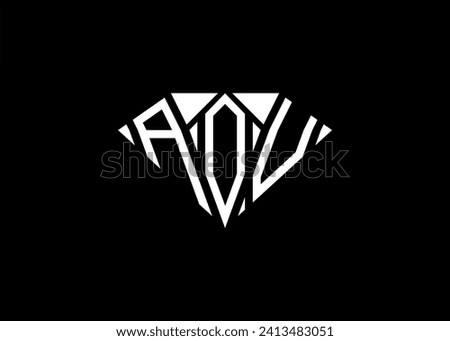 Modern letter A O V diamond shape logo And initial monogram A O V letter logo vector template