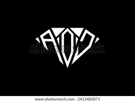 Modern letter A O J diamond shape logo And initial monogram A O J letter logo vector template.