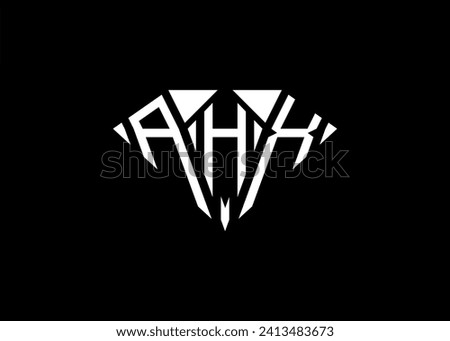 Modern letter A H X diamond shape logo And initial monogram A H X letter logo vector template