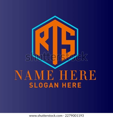 Creative RTS latter logo design vector