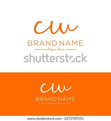 cw Letter Handwriting Signature Logo cw icon cw latter logo Design