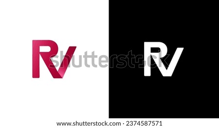 Initial RV letter linked logo vector template. Swoosh letter RV logo design. Monogram Logo, RV icon Lettermark logo Design