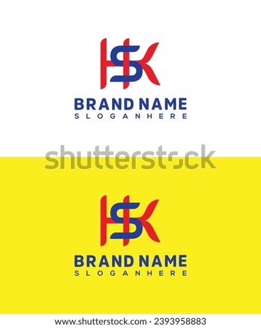 SKH Letter Logo Design Template, Initial Linked Letter SKH Logo icon Design
