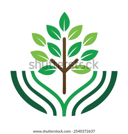 A Natural Agro Farm Project Logo Icon Illustration designed with sustainable tree, leaf icon