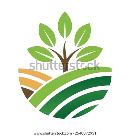 A Natural Agro Farm Project Logo Icon Illustration designed with sustainable tree, leaf icon