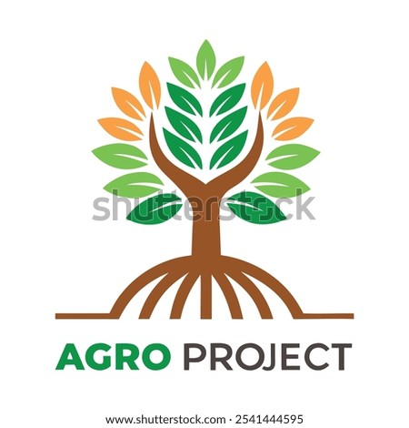 A Natural Agro Farm Project Logo Icon Illustration designed with sustainable tree, leaf icon