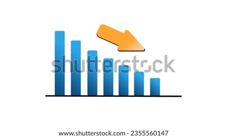 
Decreasing business decline graphic with arrows, EPS vector for icons, presentations, editing, etc.