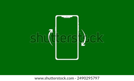 Rotation Your Smartphone. Rotate device screen, animation isolated in green background.