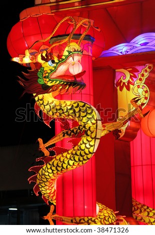 Traditional Chinese Dragon Light Display