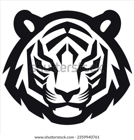 Simple tiger minimal logo icon black and white