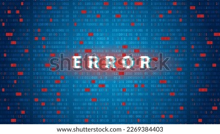Random binary code. Programming error. Technology background