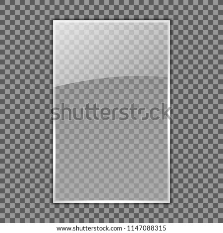 Transparent Glass plate template; Acrylic plate mockup on transparent background for your logo; Can be used on different backgrounds
