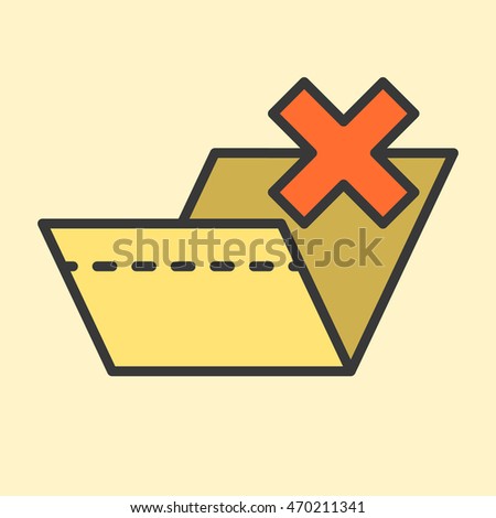 Rejected Yellow Folder flat icon 
