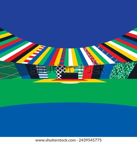 Soccer European championship 2024 Abstract Blue background soccer stadium pattern Football competition Poster Europe Champion League award cup Soccer ball Winner world WIN Finale Game Euro Germany fun
