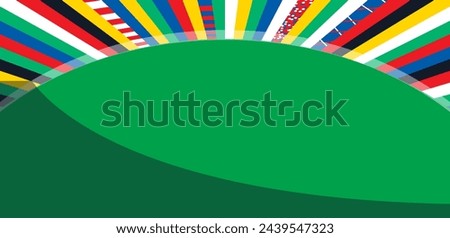 Soccer European championship 2024 Abstract flag strip background soccer pattern Football competition Poster Europe Champion League award - cup Soccer ball Winner world WIN Finale Game Euro Germany fun