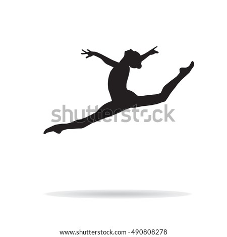 Gymnast on Balance Beam Silhouette Laser Cut Appliques