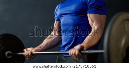 Muscles man workout in gym. Man Fitness Motivation, Caucasian men's workout for strengthen muscles do the list Workout Routines Training Programs. Man exercise Beginner gym workout for strength. Stock foto © 