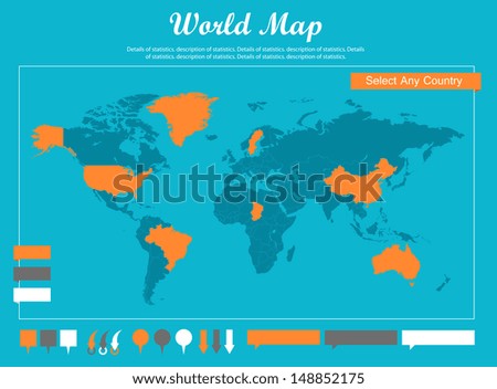 free vector world map with pins download free vector art stock