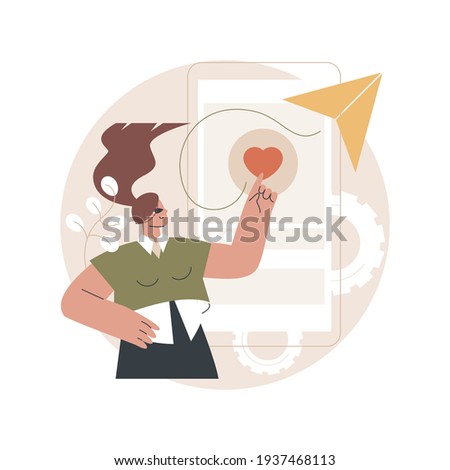 Cross-posting abstract concept vector illustration.