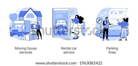 Domestic transport abstract concept vector illustrations. Foto stock © 